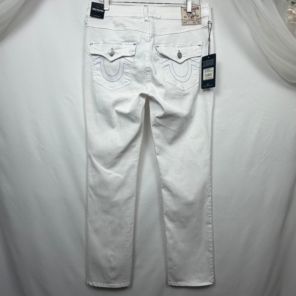 True Religion Billie Mid Rise Straight Jeans Optic White 31 NWT 600882
